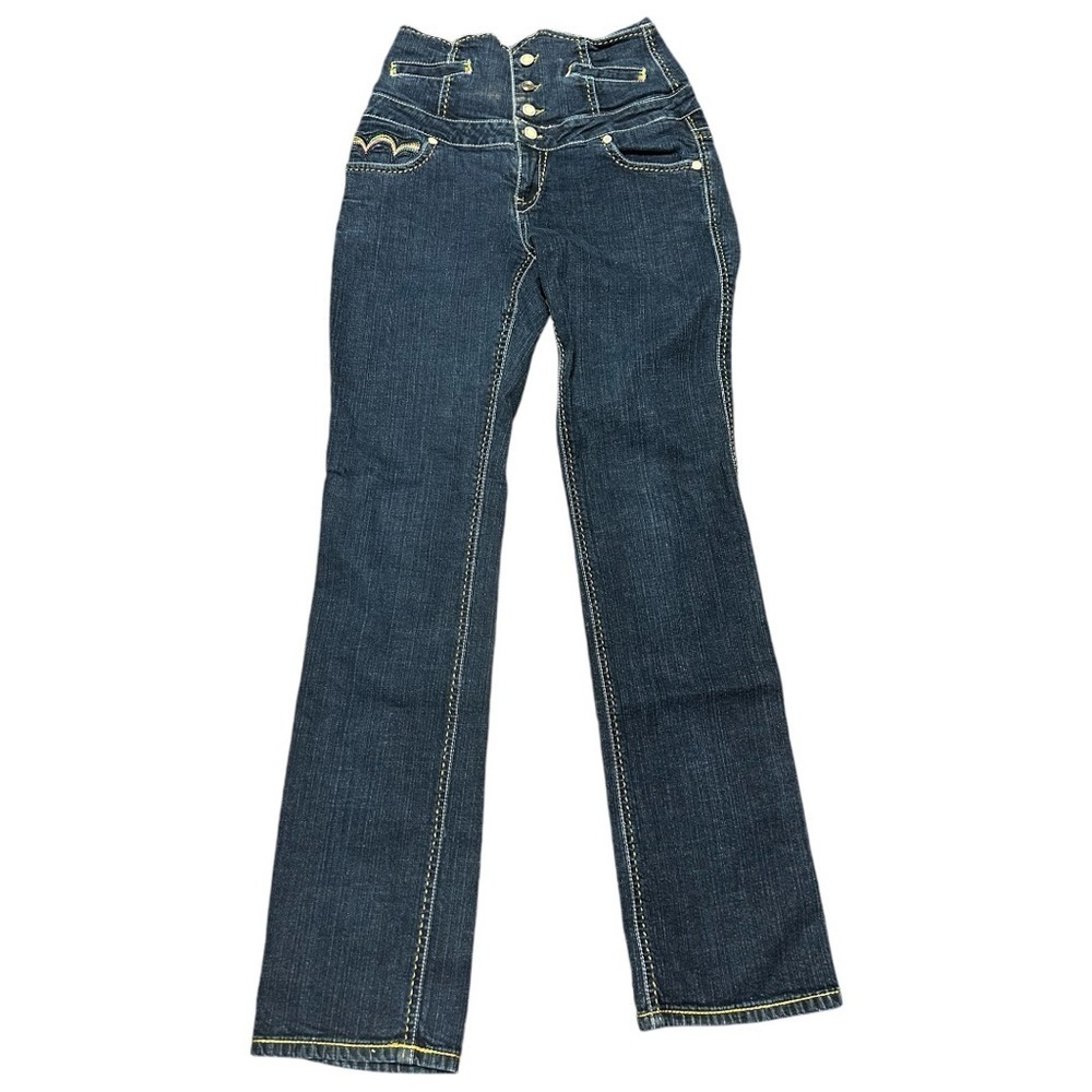 VINTAGE Coogi Jeans Womens 7/8 Blue Skinny High Rise Spell Out Pants Denim 90s - Picture 2 of 9